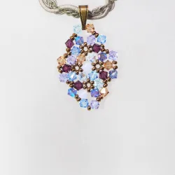 Pendant 30cm - Shea Rhombus S-Khaki Braid - Pendant 30cm - Laiton bronze